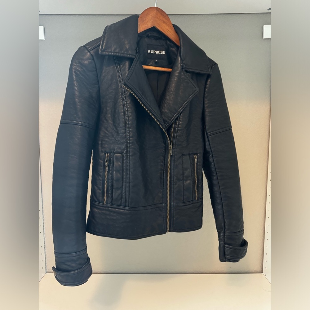 Express Faux Leather Motorcycle Jacket
